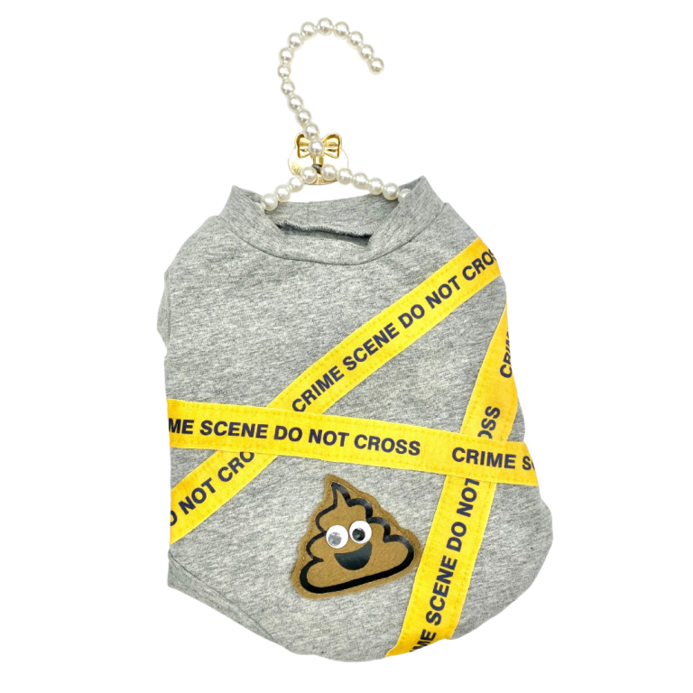 Suck right! kutyaruha - crime scene t-shirt - szürke